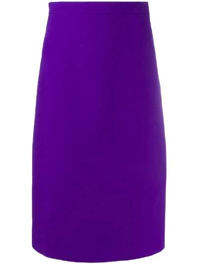 Shop Gucci High-waist Pencil Skirt In Purple