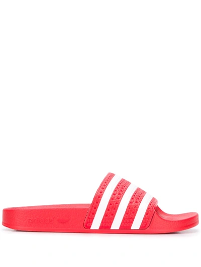 Shop Adidas Originals Adilette Slides In Red