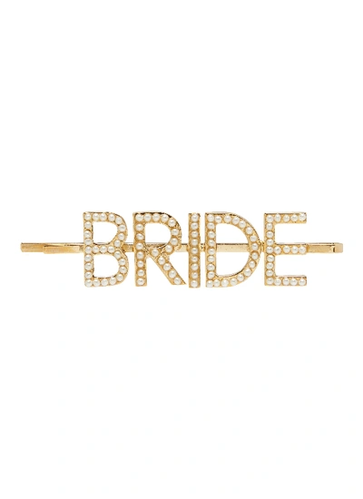 Shop Bijoux De Famille 'bride' Faux Pearl Hair Pin In Metallic