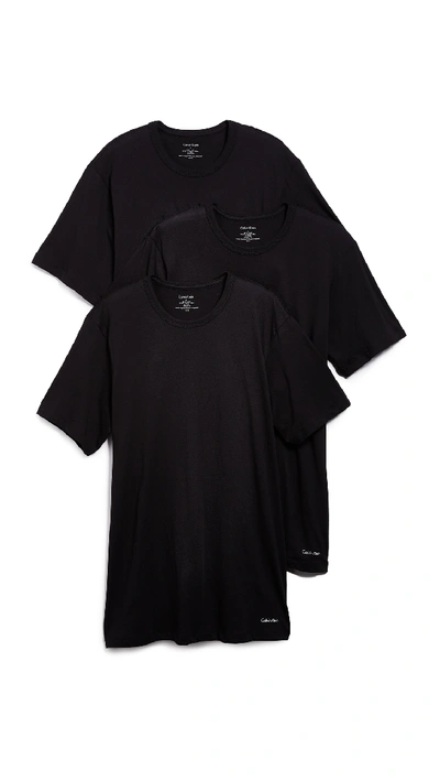 Shop Calvin Klein Underwear 3 Pack Slim Fit Classic Short Sleeve Tee In Black