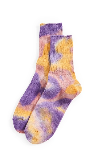 Shop Anonymous Ism Tie Dye 3q Socks In Purple