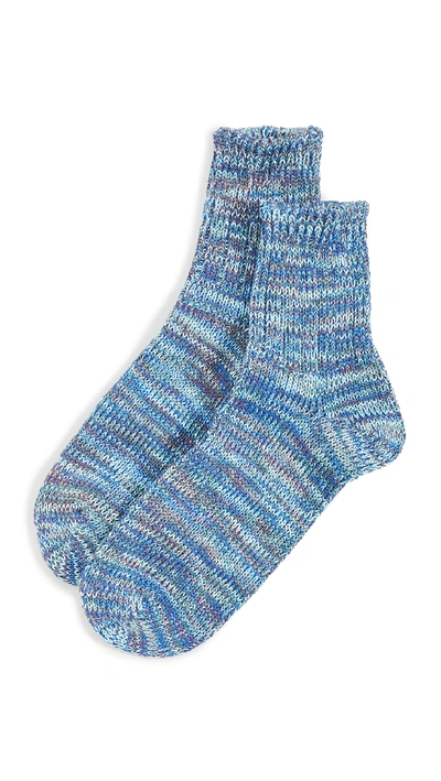 Shop Anonymous Ism 5 Col Mix Q Socks In Bl/gn