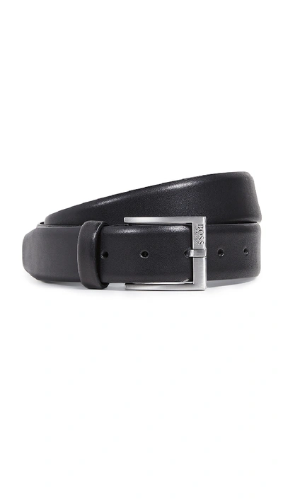 Shop Hugo Boss Erron Smooth Leather Belt In Black