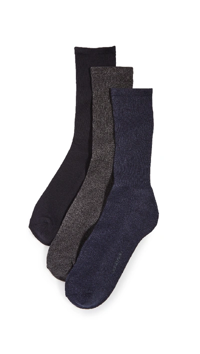 Shop Calvin Klein Underwear 3 Pack Cushion Dress Socks In Assorted Denim/navy