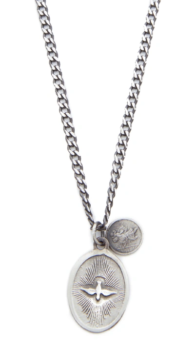 Shop Miansai Dove Pendant Necklace In Polished Silver