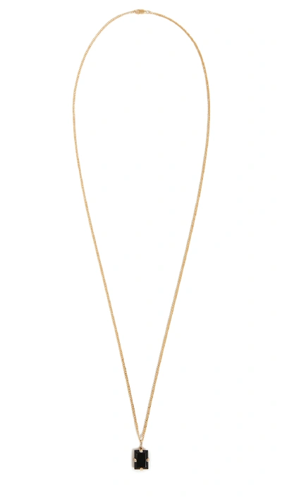 Shop Miansai Lennox Onyx Necklace In Gold Vermeil/black
