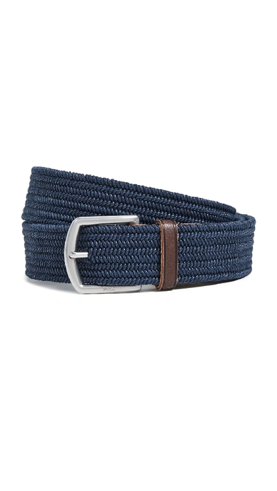 Shop Polo Ralph Lauren 34mm Braided Stretch Belt In Navy
