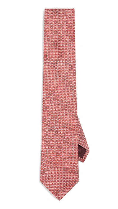 Shop Ferragamo Energia Gancino Pattern Tie In Rosso