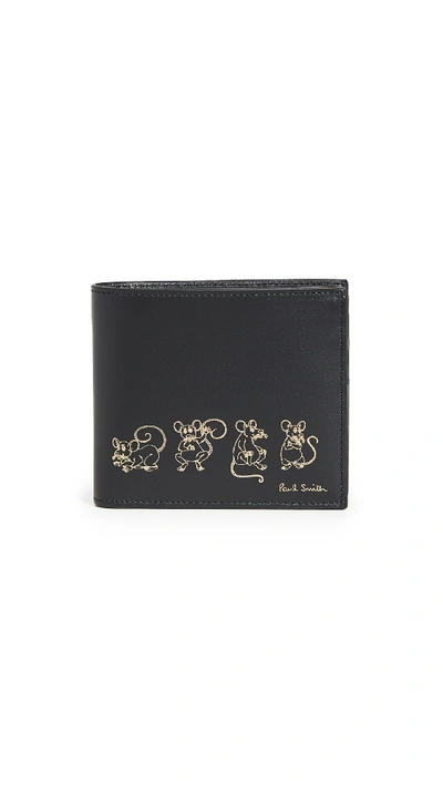 Shop Paul Smith Rat Print Billfold Wallet In Black
