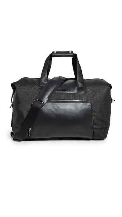 Shop Tumi Alpha Double Expansion Satchel In Black Chrome