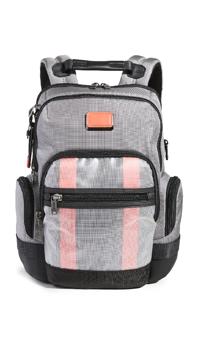 Shop Tumi Alpha Bravo Nathan Backpack In Grey/bright Red