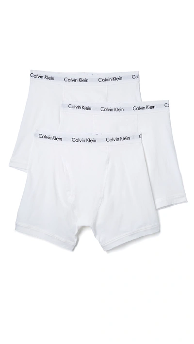 Shop Calvin Klein Underwear 3 Pack Cotton Stretch Boxer Briefs In White