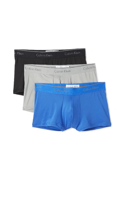 Shop Calvin Klein Underwear 3 Pack Microfiber Low Rise Trunks In Multi
