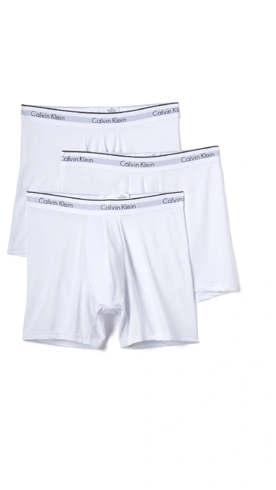 Shop Calvin Klein Underwear Microfiber Boxer Briefs In White