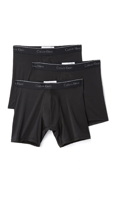 Shop Calvin Klein Underwear Microfiber Boxer Briefs In Black