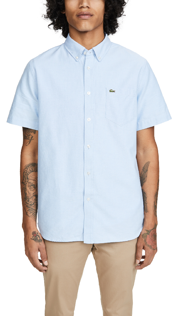 lacoste short sleeve button down shirt