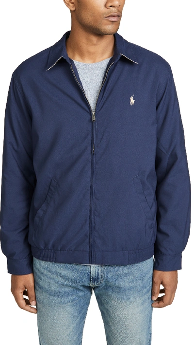 Polo Ralph Lauren Big & Tall Player Logo Bi-swing Harrington Jacket In Navy  | ModeSens