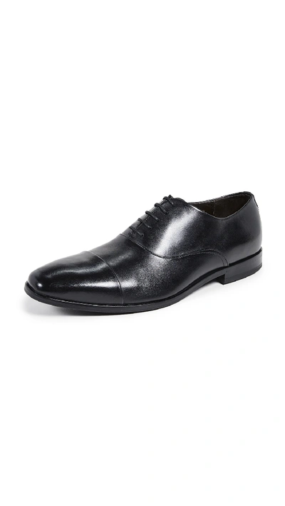 Shop Hugo Boss Highline Cap Toe Oxfords In Black