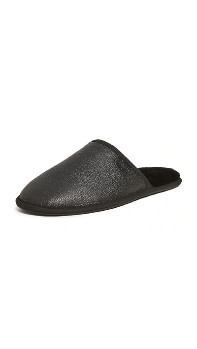 Shop Hugo Boss Home Slippers In Black