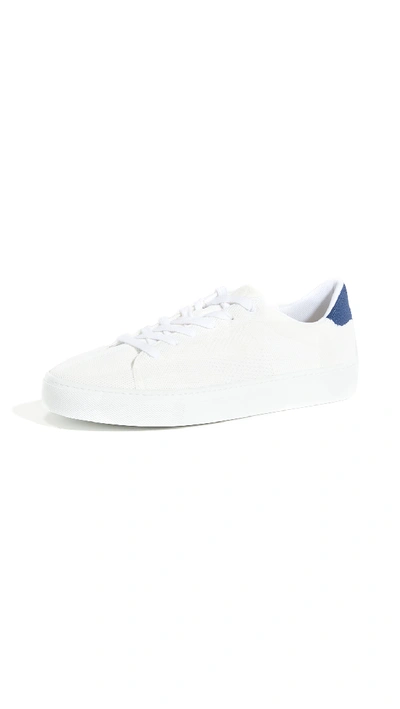 Shop Greats Royale Knit Sneakers White/navy/white