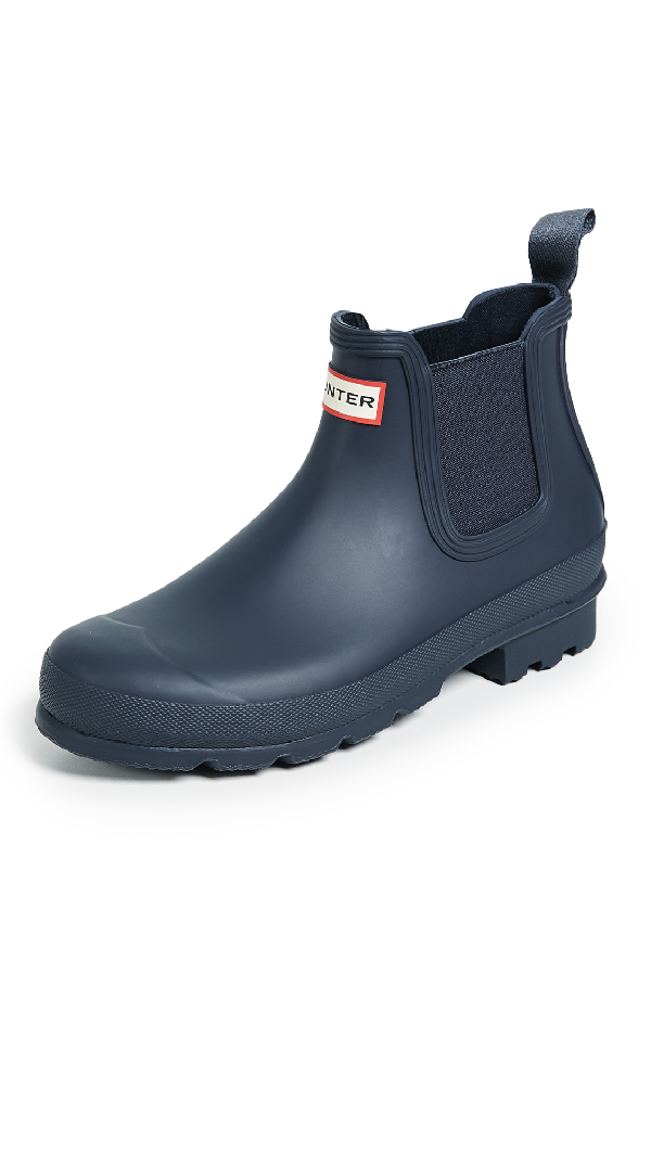 hunter chelsea boots navy
