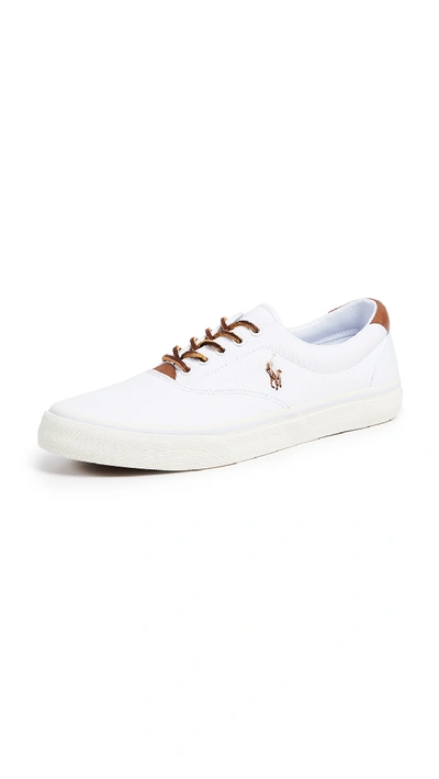 Shop Polo Ralph Lauren Thorton Low Top Sneakers In White