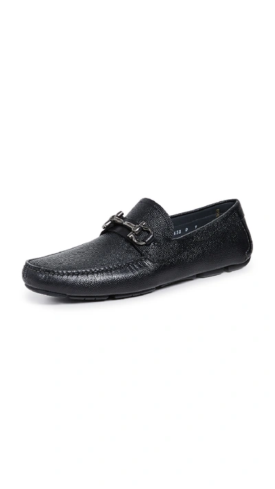 Shop Ferragamo Parigi Bit Driver Shoes In Black