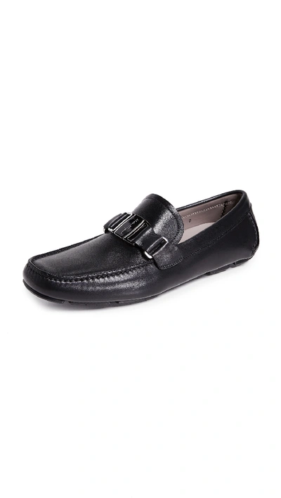 Shop Ferragamo Sardegna Buckle Drivers In Black