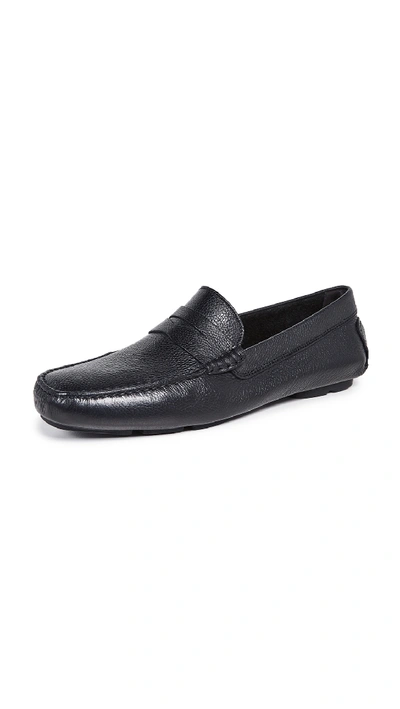 Shop To Boot New York Ashbery Pebble Grain Driving Shoes In Black