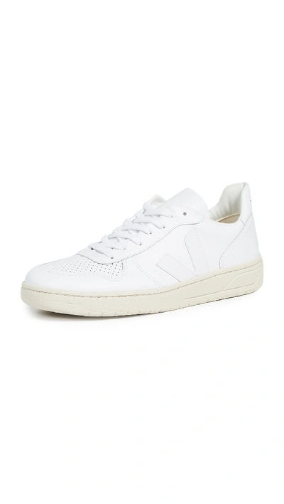 Shop Veja V-10 Sneakers Extra White/white