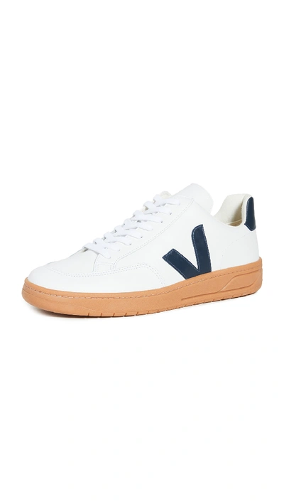 Shop Veja V-12 Sneakers In Extra White/nautico/gum Sole