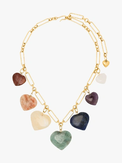 Shop Brinker & Eliza Gold-plated Carpe Diem Heart Necklace In Blue
