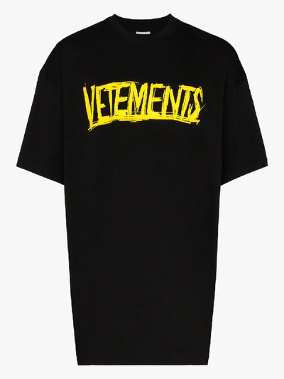 Shop Vetements Big Skull Motorhead Logo T-shirt In Black