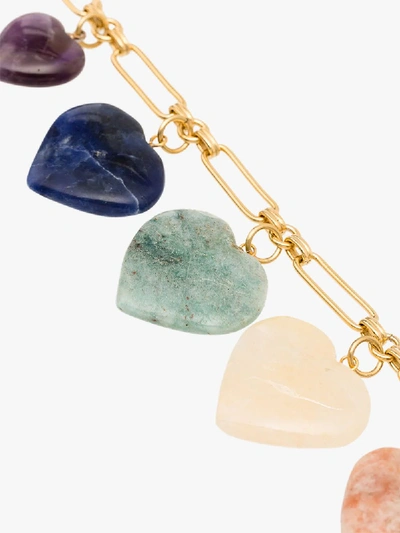 Shop Brinker & Eliza Gold-plated Carpe Diem Heart Necklace In Blue