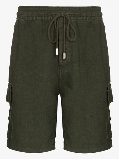 Shop Vilebrequin Baie Linen Cargo Shorts In Green