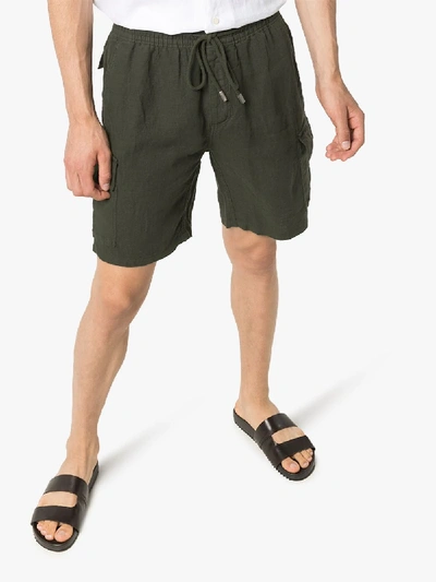 Shop Vilebrequin Baie Linen Cargo Shorts In Green