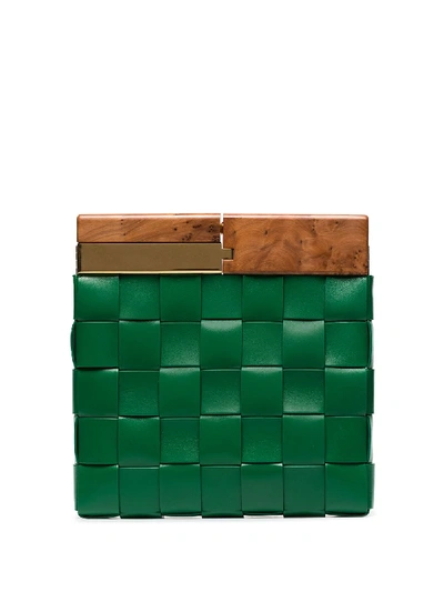 Shop Bottega Veneta Bv Snap Clutch In Green