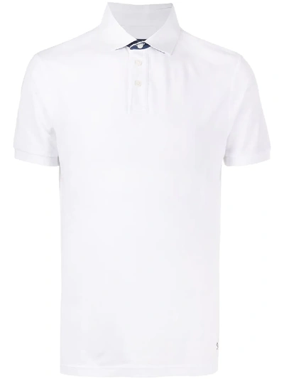 Shop Hackett Logo Polo Shirt In White