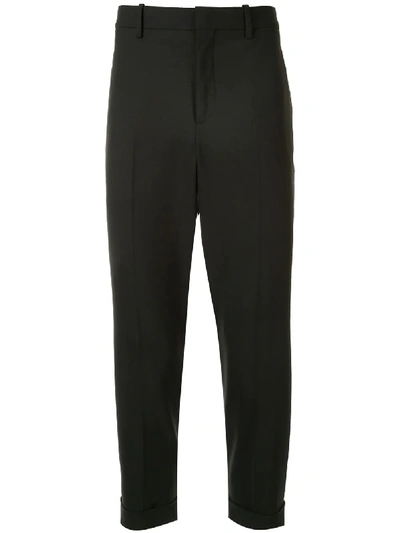 Shop Neil Barrett Stripe Detailing Straight-leg Trousers In Black