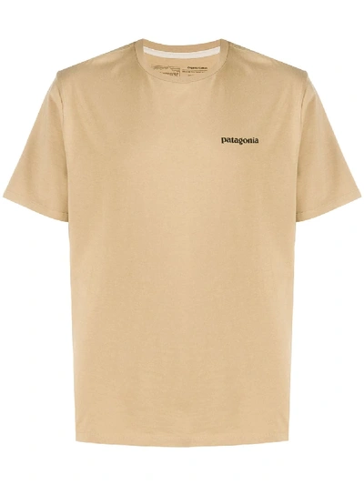 Shop Patagonia Logo-print Cotton T-shirt In Neutrals