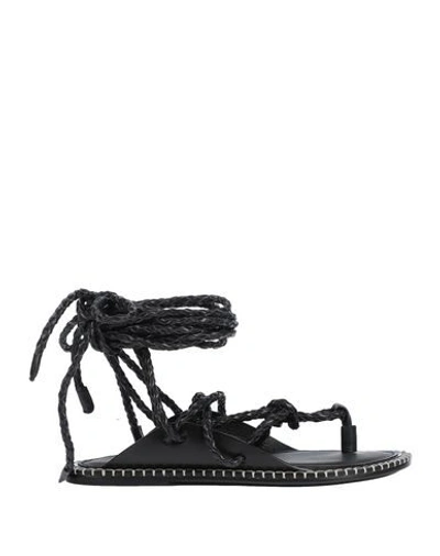 Shop Ann Demeulemeester Toe Strap Sandals In Black
