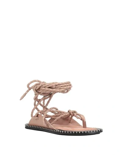 Shop Ann Demeulemeester Toe Strap Sandals In Pale Pink