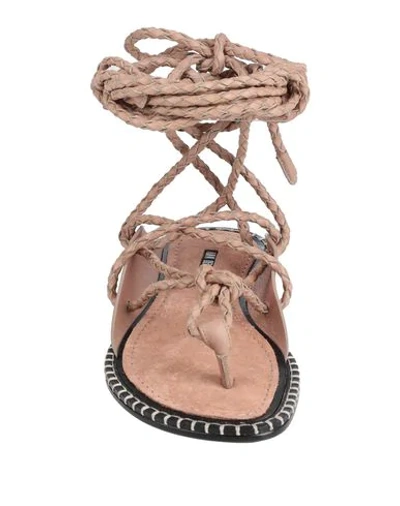 Shop Ann Demeulemeester Toe Strap Sandals In Pale Pink