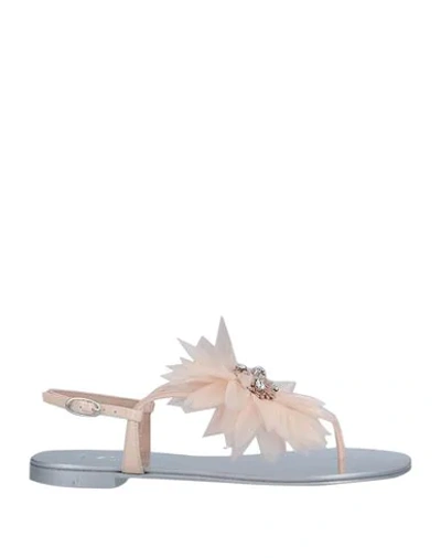 Shop Giuseppe Zanotti Toe Strap Sandals In Light Pink