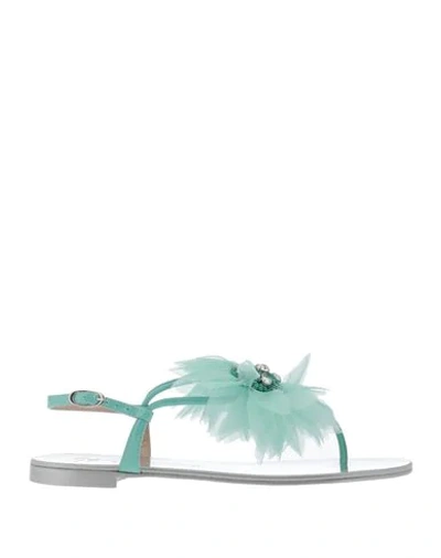 Shop Giuseppe Zanotti Toe Strap Sandals In Light Green