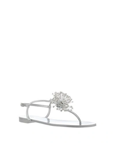Giuseppe Zanotti Flip Flops In Silver