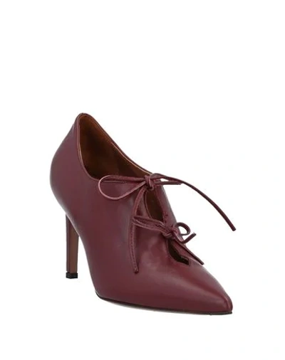 Shop L'autre Chose L' Autre Chose Woman Lace-up Shoes Burgundy Size 5 Soft Leather In Red