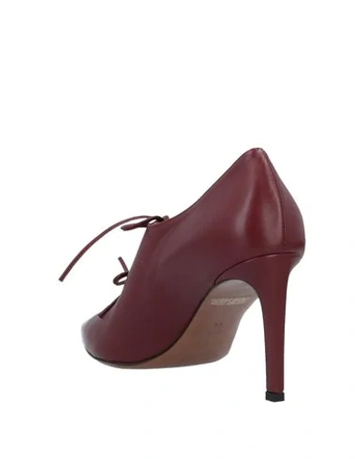 Shop L'autre Chose L' Autre Chose Woman Lace-up Shoes Burgundy Size 5 Soft Leather In Red