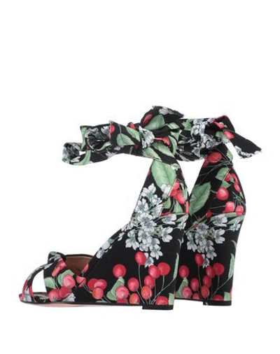 Shop Aquazzura Woman Sandals Black Size 5 Textile Fibers