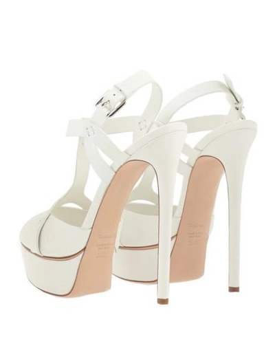 Shop Casadei Woman Sandals White Size 10.5 Soft Leather
